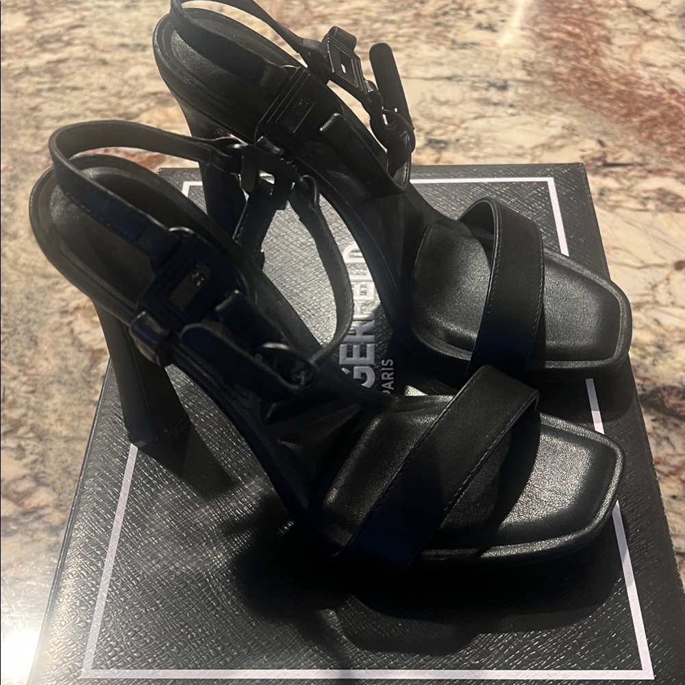 Karl Lagerfeld Black Strappy Heels